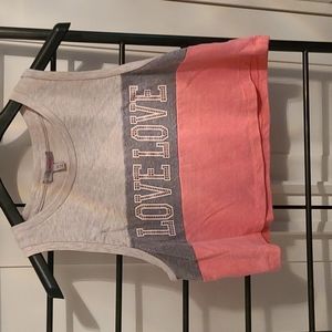 Love crop tank with low cut sleeves